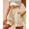imageBTFBM Shorts for Women Spring Summer 2026 Beach Vacation Clothes Boho Floral Belted Casual Ruffle Short Pants Pocket OutfitsFloral Apricot