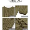 imageBTFBM Spring Dresses for Women 2026 Casual Long Sleeve V Neck Elastic Waist Lightweight Maxi Wedding Guest Dress PocketsArmy Green