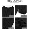 imageBTFBM Spring Dresses for Women 2026 Casual Long Sleeve V Neck Elastic Waist Lightweight Maxi Wedding Guest Dress PocketsBlack