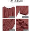 imageBTFBM Spring Dresses for Women 2026 Casual Long Sleeve V Neck Elastic Waist Lightweight Maxi Wedding Guest Dress PocketsBrown Red