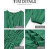 imageBTFBM Spring Dresses for Women 2026 Casual Long Sleeve V Neck Elastic Waist Lightweight Maxi Wedding Guest Dress PocketsDark Green
