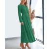 imageBTFBM Spring Dresses for Women 2026 Casual Long Sleeve V Neck Elastic Waist Lightweight Maxi Wedding Guest Dress PocketsDark Green