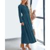 imageBTFBM Spring Dresses for Women 2026 Casual Long Sleeve V Neck Elastic Waist Lightweight Maxi Wedding Guest Dress PocketsLake Blue