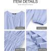imageBTFBM Spring Dresses for Women 2026 Casual Long Sleeve V Neck Elastic Waist Lightweight Maxi Wedding Guest Dress PocketsLight Blue