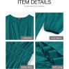 imageBTFBM Spring Dresses for Women 2026 Casual Long Sleeve V Neck Elastic Waist Lightweight Maxi Wedding Guest Dress PocketsMalachite Green