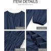 imageBTFBM Spring Dresses for Women 2026 Casual Long Sleeve V Neck Elastic Waist Lightweight Maxi Wedding Guest Dress PocketsNavy
