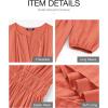 imageBTFBM Spring Dresses for Women 2026 Casual Long Sleeve V Neck Elastic Waist Lightweight Maxi Wedding Guest Dress PocketsOrange