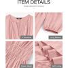 imageBTFBM Spring Dresses for Women 2026 Casual Long Sleeve V Neck Elastic Waist Lightweight Maxi Wedding Guest Dress PocketsPink