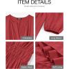 imageBTFBM Spring Dresses for Women 2026 Casual Long Sleeve V Neck Elastic Waist Lightweight Maxi Wedding Guest Dress PocketsRed