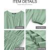 imageBTFBM Spring Dresses for Women 2026 Casual Long Sleeve V Neck Elastic Waist Lightweight Maxi Wedding Guest Dress PocketsSage Green