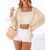 imageBTFBM Summer Cardigans for Women Lightweight 2026 Spring Crochet Mesh Long Sleeve Tie Front Knit Beach Vacation OutfitsApricot