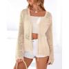 imageBTFBM Summer Cardigans for Women Lightweight 2026 Spring Crochet Mesh Long Sleeve Tie Front Knit Beach Vacation OutfitsApricot