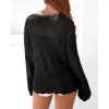 imageBTFBM Summer Cardigans for Women Lightweight 2026 Spring Crochet Mesh Long Sleeve Tie Front Knit Beach Vacation OutfitsBlack