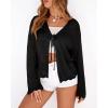 imageBTFBM Summer Cardigans for Women Lightweight 2026 Spring Crochet Mesh Long Sleeve Tie Front Knit Beach Vacation OutfitsBlack
