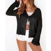 imageBTFBM Summer Cardigans for Women Lightweight 2026 Spring Crochet Mesh Long Sleeve Tie Front Knit Beach Vacation OutfitsBlack