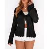 imageBTFBM Summer Cardigans for Women Lightweight 2026 Spring Crochet Mesh Long Sleeve Tie Front Knit Beach Vacation OutfitsBlack