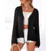 imageBTFBM Summer Cardigans for Women Lightweight 2026 Spring Crochet Mesh Long Sleeve Tie Front Knit Beach Vacation OutfitsBlack