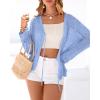 imageBTFBM Summer Cardigans for Women Lightweight 2026 Spring Crochet Mesh Long Sleeve Tie Front Knit Beach Vacation OutfitsLight Blue