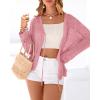 imageBTFBM Summer Cardigans for Women Lightweight 2026 Spring Crochet Mesh Long Sleeve Tie Front Knit Beach Vacation OutfitsPink