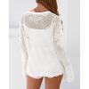imageBTFBM Summer Cardigans for Women Lightweight 2026 Spring Crochet Mesh Long Sleeve Tie Front Knit Beach Vacation OutfitsWhite