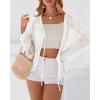 imageBTFBM Summer Cardigans for Women Lightweight 2026 Spring Crochet Mesh Long Sleeve Tie Front Knit Beach Vacation OutfitsWhite