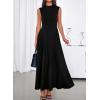 imageBTFBM Summer Dresses for Women 2026 Mock Neck Sleeveless High Waist Flowy Aline Maxi Spring Wedding Guest Dress CocktailBlack