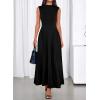 imageBTFBM Summer Dresses for Women 2026 Mock Neck Sleeveless High Waist Flowy Aline Maxi Spring Wedding Guest Dress CocktailBlack