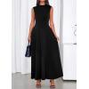 imageBTFBM Summer Dresses for Women 2026 Mock Neck Sleeveless High Waist Flowy Aline Maxi Spring Wedding Guest Dress CocktailBlack