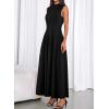 imageBTFBM Summer Dresses for Women 2026 Mock Neck Sleeveless High Waist Flowy Aline Maxi Spring Wedding Guest Dress CocktailBlack