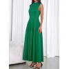 imageBTFBM Summer Dresses for Women 2026 Mock Neck Sleeveless High Waist Flowy Aline Maxi Spring Wedding Guest Dress CocktailGreen