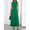 imageBTFBM Summer Dresses for Women 2026 Mock Neck Sleeveless High Waist Flowy Aline Maxi Spring Wedding Guest Dress CocktailGreen