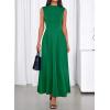 imageBTFBM Summer Dresses for Women 2026 Mock Neck Sleeveless High Waist Flowy Aline Maxi Spring Wedding Guest Dress CocktailGreen