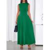 imageBTFBM Summer Dresses for Women 2026 Mock Neck Sleeveless High Waist Flowy Aline Maxi Spring Wedding Guest Dress CocktailGreen