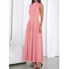 imageBTFBM Summer Dresses for Women 2026 Mock Neck Sleeveless High Waist Flowy Aline Maxi Spring Wedding Guest Dress CocktailPink