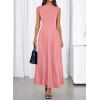 imageBTFBM Summer Dresses for Women 2026 Mock Neck Sleeveless High Waist Flowy Aline Maxi Spring Wedding Guest Dress CocktailPink