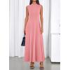 imageBTFBM Summer Dresses for Women 2026 Mock Neck Sleeveless High Waist Flowy Aline Maxi Spring Wedding Guest Dress CocktailPink