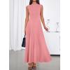 imageBTFBM Summer Dresses for Women 2026 Mock Neck Sleeveless High Waist Flowy Aline Maxi Spring Wedding Guest Dress CocktailPink