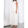 imageBTFBM Summer Dresses for Women 2026 Mock Neck Sleeveless High Waist Flowy Aline Maxi Spring Wedding Guest Dress CocktailWhite