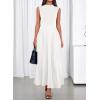 imageBTFBM Summer Dresses for Women 2026 Mock Neck Sleeveless High Waist Flowy Aline Maxi Spring Wedding Guest Dress CocktailWhite