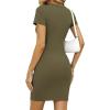 imageBTFBM Summer Dresses for Women 2026 Short Sleeve Crewneck Bodycon Ruched Spring Tshirt Mini Dress Vacation Casual OutfitsArmy Green