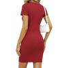 imageBTFBM Summer Dresses for Women 2026 Short Sleeve Crewneck Bodycon Ruched Spring Tshirt Mini Dress Vacation Casual OutfitsRed