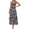 imageBTFBM Summer Dresses for Women 2026 Spring Floral Spaghetti Strap Smocked Cutout Maxi Dress Resort Beach Vacation OutfitFloral Black Purple