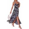 imageBTFBM Summer Dresses for Women 2026 Spring Floral Spaghetti Strap Smocked Cutout Maxi Dress Resort Beach Vacation OutfitFloral Black Purple