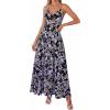 imageBTFBM Summer Dresses for Women 2026 Spring Floral Spaghetti Strap Smocked Cutout Maxi Dress Resort Beach Vacation OutfitFloral Black Purple