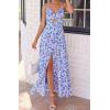 imageBTFBM Summer Dresses for Women 2026 Spring Floral Spaghetti Strap Smocked Cutout Maxi Dress Resort Beach Vacation OutfitFloral Blue