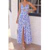 imageBTFBM Summer Dresses for Women 2026 Spring Floral Spaghetti Strap Smocked Cutout Maxi Dress Resort Beach Vacation OutfitFloral Blue