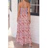 imageBTFBM Summer Dresses for Women 2026 Spring Floral Spaghetti Strap Smocked Cutout Maxi Dress Resort Beach Vacation OutfitFloral Light Brown