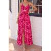 imageBTFBM Summer Dresses for Women 2026 Spring Floral Spaghetti Strap Smocked Cutout Maxi Dress Resort Beach Vacation OutfitFloral Rose Red