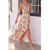imageBTFBM Summer Dresses for Women 2026 Spring Floral Spaghetti Strap Smocked Cutout Maxi Dress Resort Beach Vacation OutfitFloral White Multi
