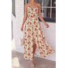 imageBTFBM Summer Dresses for Women 2026 Spring Floral Spaghetti Strap Smocked Cutout Maxi Dress Resort Beach Vacation OutfitFloral White Multi